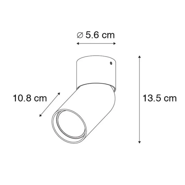 QAZQA Wandstrahler|Deckenstrahler*Moderner Aufbaustrahler schwarz GU10 50mm - Falo