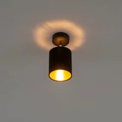 QAZQA Wandstrahler|Deckenstrahler*Moderner Aufbaustrahler schwarz neigbar - Lofty