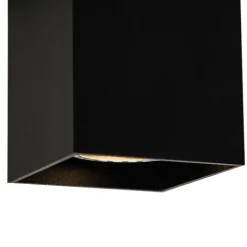 QAZQA Wandstrahler|Deckenstrahler*Moderner Aufbaustrahler Schwarz GU10 50mm - Qubo