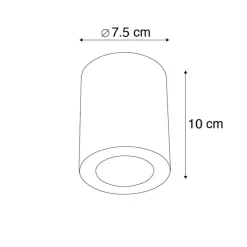 QAZQA Deckenstrahler|Aufbaustrahler*Moderner Aufbaustrahler Weiß 7,5cm GU10 50mm - Tuba