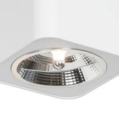 QAZQA Deckenstrahler|Aufbaustrahler*Moderner Aufbaustrahler weiß quadratisch GU10 111mm - Boxer
