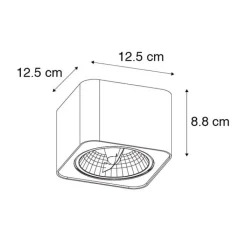 QAZQA Deckenstrahler|Aufbaustrahler*Moderner Aufbaustrahler weiß quadratisch GU10 111mm - Boxer