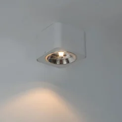 QAZQA Deckenstrahler|Aufbaustrahler*Moderner Aufbaustrahler weiß quadratisch GU10 111mm - Boxer