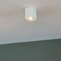 QAZQA Wandstrahler|Deckenstrahler*Moderner Aufbaustrahler weiß verstellbar - Quadro 1 Up