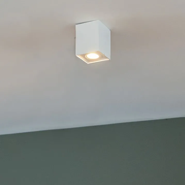 QAZQA Wandstrahler|Deckenstrahler*Moderner Aufbaustrahler weiß verstellbar - Quadro 1 Up