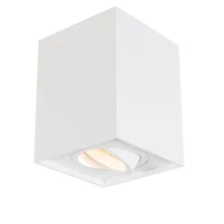 QAZQA Wandstrahler|Deckenstrahler*Moderner Aufbaustrahler weiß verstellbar - Quadro 1 Up