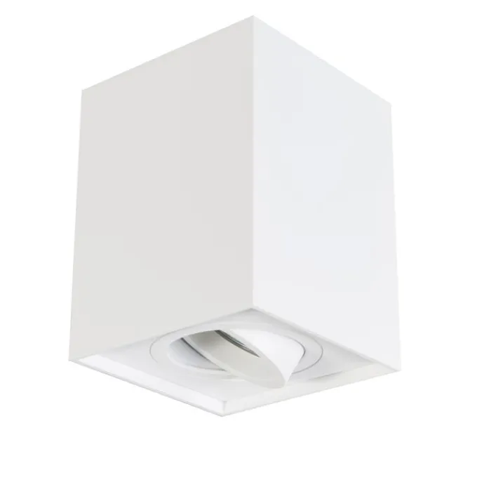 QAZQA Wandstrahler|Deckenstrahler*Moderner Aufbaustrahler weiß verstellbar - Quadro 1 Up