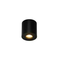 QAZQA Gartenbeleuchtung|Badezimmerlampen*Moderner Badezimmerfleck schwarz rund IP44 - Capa