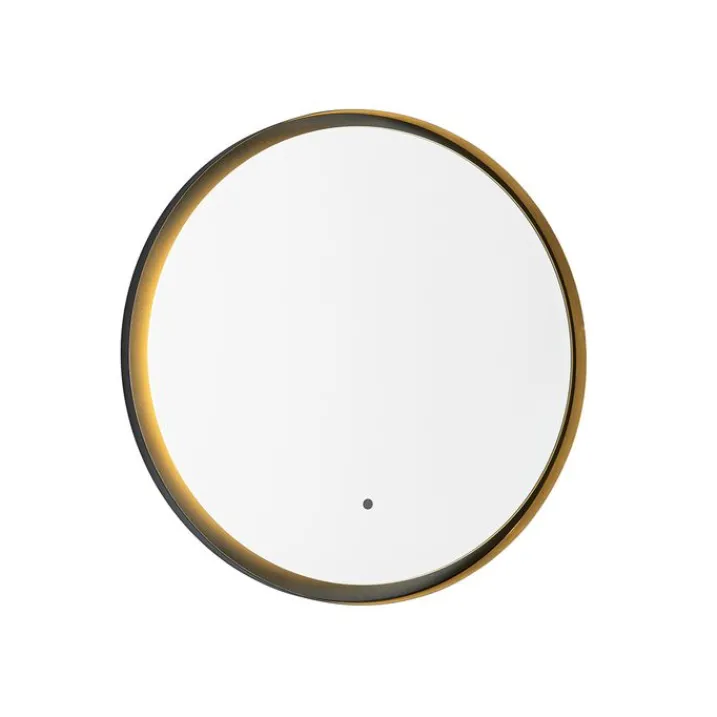 QAZQA Badezimmerlampen|Spiegel Mit Beleuchtung*Moderner Badezimmerspiegel schwarz inkl. LED und Touchdimmer - Pim