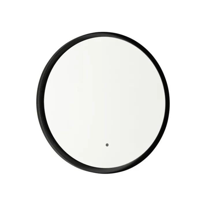 QAZQA Badezimmerlampen|Spiegel Mit Beleuchtung*Moderner Badezimmerspiegel schwarz inkl. LED und Touchdimmer - Pim