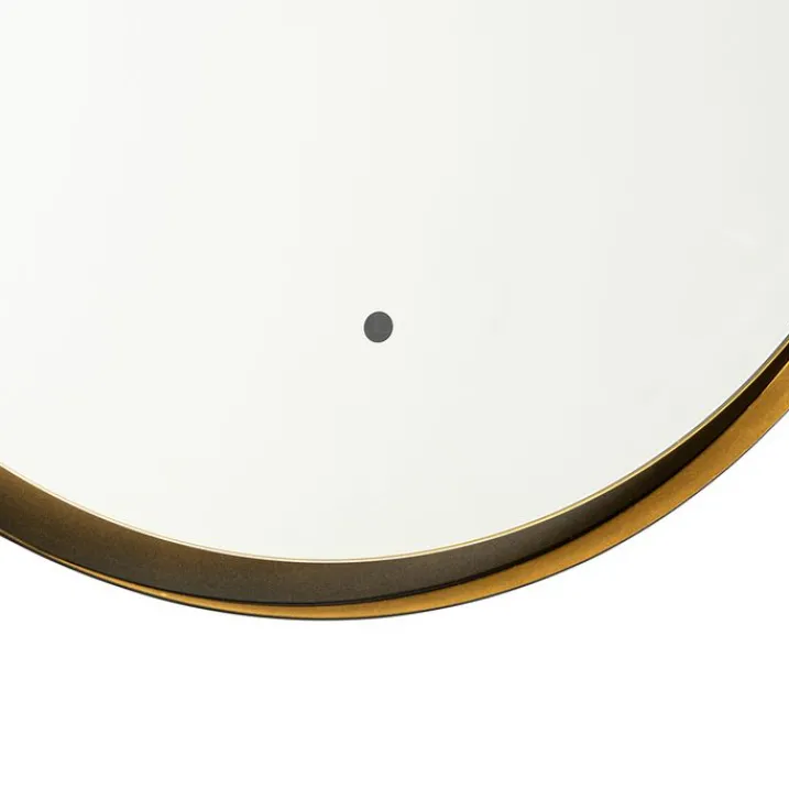 QAZQA Badezimmerlampen|Spiegel Mit Beleuchtung*Moderner Badezimmerspiegel schwarz inkl. LED und Touchdimmer - Pim