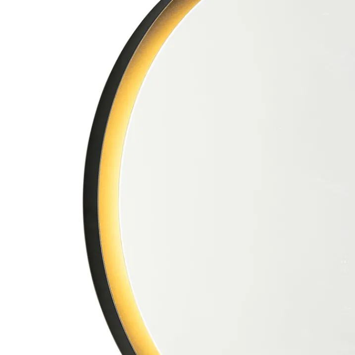 QAZQA Badezimmerlampen|Spiegel Mit Beleuchtung*Moderner Badezimmerspiegel schwarz inkl. LED und Touchdimmer - Pim