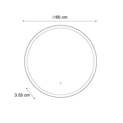 QAZQA Badezimmerlampen|Spiegel Mit Beleuchtung*Moderner Badezimmerspiegel schwarz inkl. LED und Touchdimmer - Pim