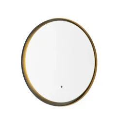 QAZQA Badezimmerlampen|Spiegel Mit Beleuchtung*Moderner Badezimmerspiegel schwarz inkl. LED und Touchdimmer - Pim