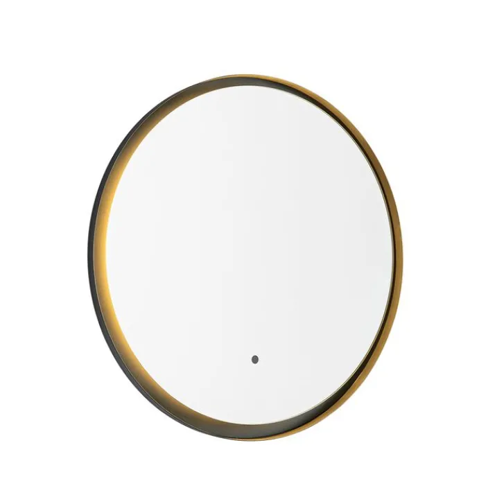 QAZQA Badezimmerlampen|Spiegel Mit Beleuchtung*Moderner Badezimmerspiegel schwarz inkl. LED und Touchdimmer - Pim