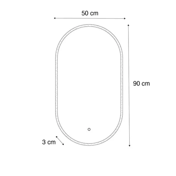 QAZQA Badezimmerlampen|Spiegel Mit Beleuchtung*Moderner Badezimmerspiegel inkl. LED und Touchdimmer - Bouwina