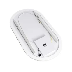 QAZQA Badezimmerlampen|Spiegel Mit Beleuchtung*Moderner Badezimmerspiegel inkl. LED und Touchdimmer - Bouwina