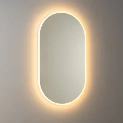 QAZQA Badezimmerlampen|Spiegel Mit Beleuchtung*Moderner Badezimmerspiegel inkl. LED und Touchdimmer - Bouwina