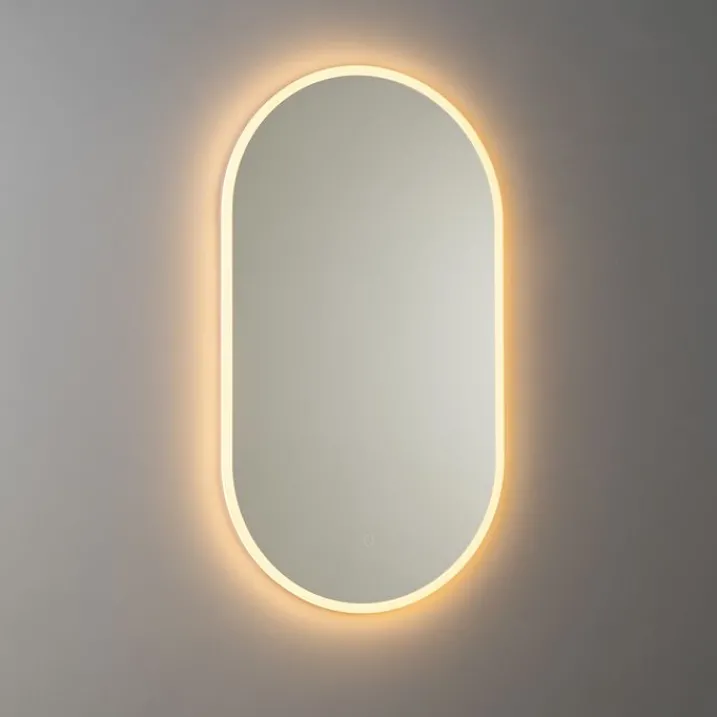 QAZQA Badezimmerlampen|Spiegel Mit Beleuchtung*Moderner Badezimmerspiegel inkl. LED und Touchdimmer - Bouwina