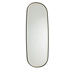 QAZQA Badezimmerlampen|Spiegel Mit Beleuchtung*Moderner Badezimmerspiegel schwarz inkl. LED und Touchdimmer - Geraldien