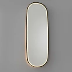 QAZQA Badezimmerlampen|Spiegel Mit Beleuchtung*Moderner Badezimmerspiegel schwarz inkl. LED und Touchdimmer - Geraldien