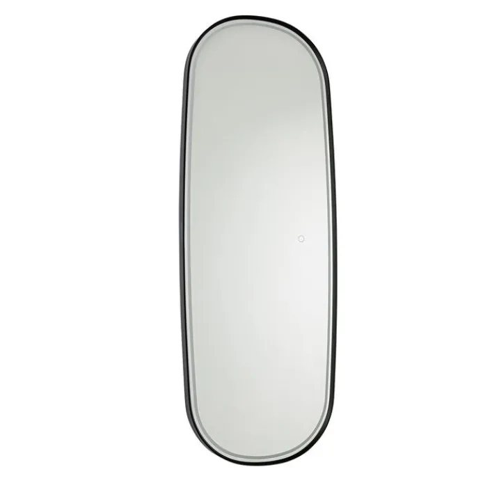 QAZQA Badezimmerlampen|Spiegel Mit Beleuchtung*Moderner Badezimmerspiegel schwarz inkl. LED und Touchdimmer - Geraldien