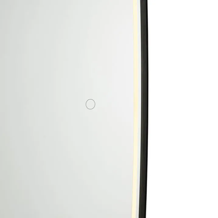 QAZQA Badezimmerlampen|Spiegel Mit Beleuchtung*Moderner Badezimmerspiegel schwarz inkl. LED und Touchdimmer - Geraldien