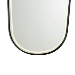 QAZQA Badezimmerlampen|Spiegel Mit Beleuchtung*Moderner Badezimmerspiegel schwarz inkl. LED und Touchdimmer - Geraldien