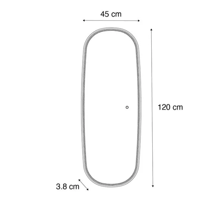 QAZQA Badezimmerlampen|Spiegel Mit Beleuchtung*Moderner Badezimmerspiegel schwarz inkl. LED und Touchdimmer - Geraldien