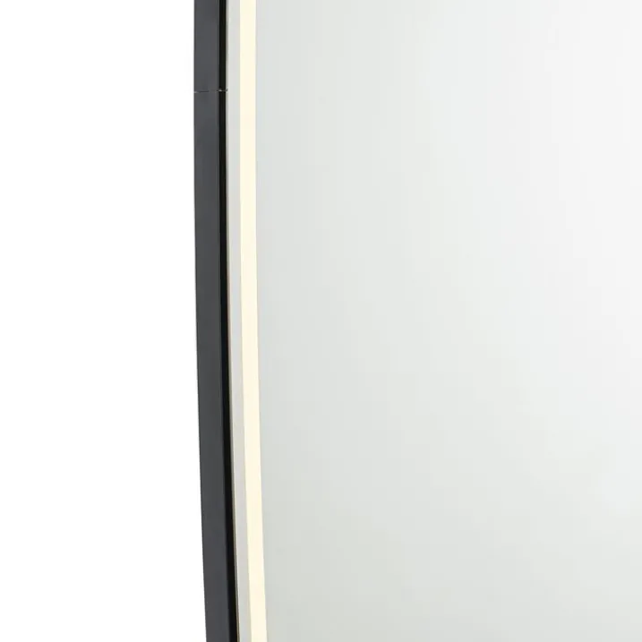 QAZQA Badezimmerlampen|Spiegel Mit Beleuchtung*Moderner Badezimmerspiegel schwarz inkl. LED und Touchdimmer - Geraldien