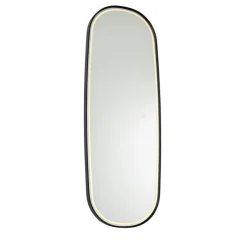 QAZQA Badezimmerlampen|Spiegel Mit Beleuchtung*Moderner Badezimmerspiegel schwarz inkl. LED und Touchdimmer - Geraldien