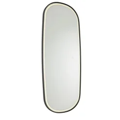 QAZQA Badezimmerlampen|Spiegel Mit Beleuchtung*Moderner Badezimmerspiegel schwarz inkl. LED und Touchdimmer - Geraldien