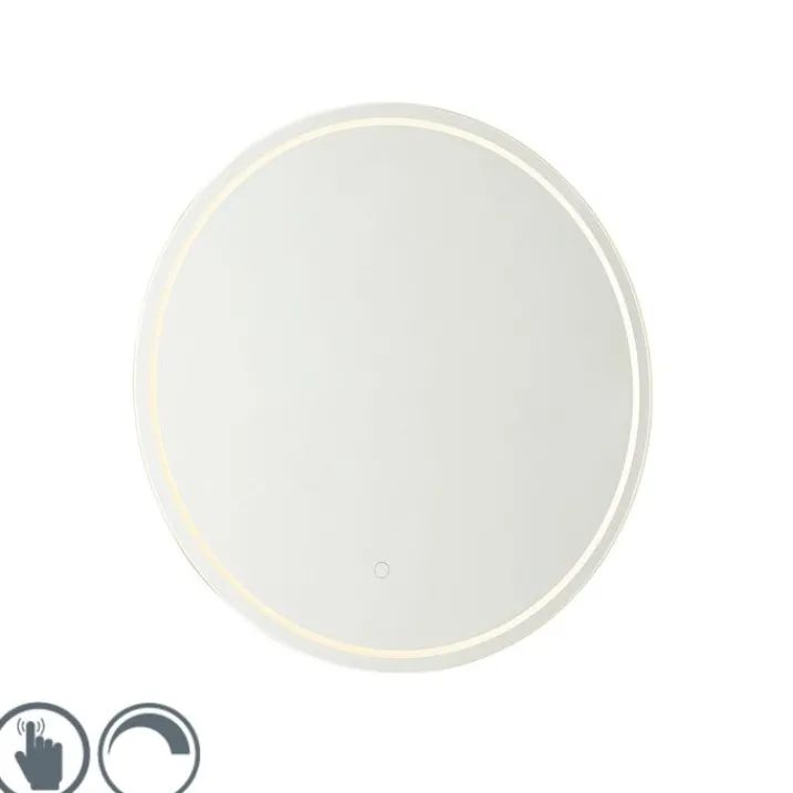 QAZQA Badezimmerlampen|Spiegel Mit Beleuchtung*Moderner Badezimmerspiegel 60 cm inkl. LED und Touchdimmer - Sebas