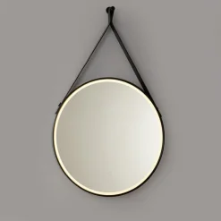 QAZQA Badezimmerlampen|Spiegel Mit Beleuchtung*Moderner Badezimmerspiegel schwarz inkl. LED und Touchdimmer - Pien