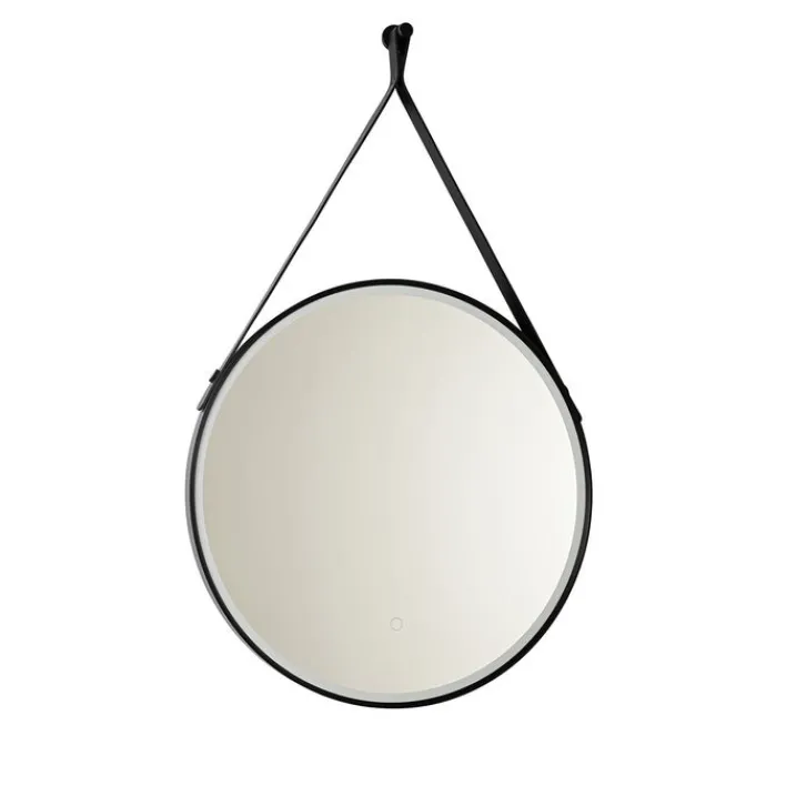 QAZQA Badezimmerlampen|Spiegel Mit Beleuchtung*Moderner Badezimmerspiegel schwarz inkl. LED und Touchdimmer - Pien