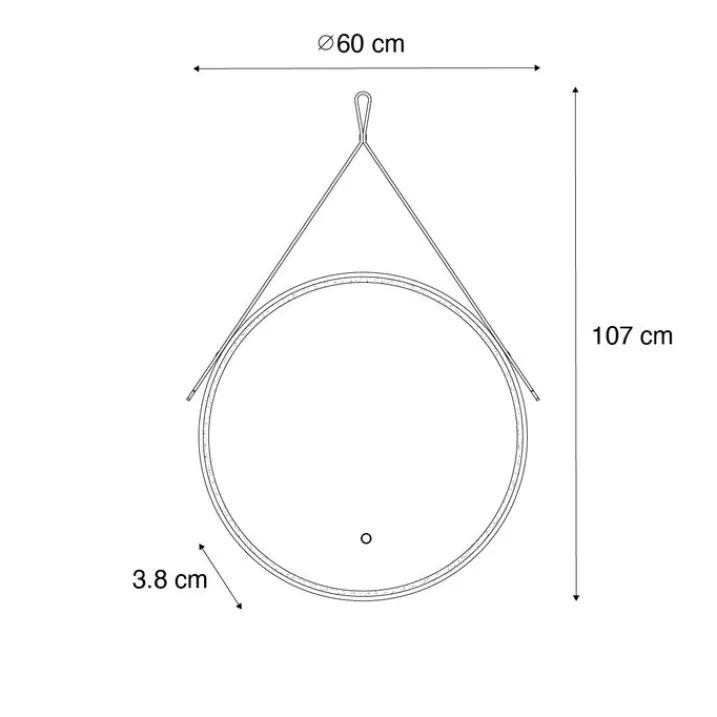 QAZQA Badezimmerlampen|Spiegel Mit Beleuchtung*Moderner Badezimmerspiegel schwarz inkl. LED und Touchdimmer - Pien