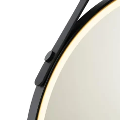 QAZQA Badezimmerlampen|Spiegel Mit Beleuchtung*Moderner Badezimmerspiegel schwarz inkl. LED und Touchdimmer - Pien