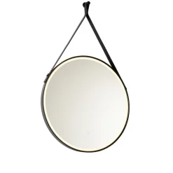 QAZQA Badezimmerlampen|Spiegel Mit Beleuchtung*Moderner Badezimmerspiegel schwarz inkl. LED und Touchdimmer - Pien