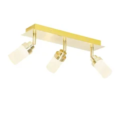 QAZQA Badezimmerlampen|Deckenstrahler*Moderner Badezimmerspot Stahl 3-Licht IP44 - Japie