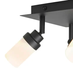 QAZQA Badezimmerlampen|Deckenstrahler*Moderner Badezimmerspot schwarz 4-Licht IP44 - Japie