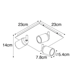 QAZQA Badezimmerlampen|Deckenstrahler*Moderner Badezimmerspot weiß quadratisch 3-Licht IP44 - Ducha