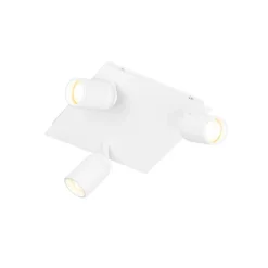 QAZQA Badezimmerlampen|Deckenstrahler*Moderner Badezimmerspot weiß quadratisch 3-Licht IP44 - Ducha