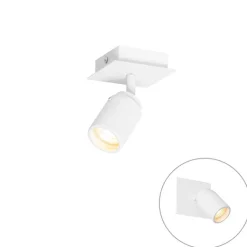 QAZQA Badezimmerlampen|Wandstrahler*Moderner Badezimmerspot weiß quadratisch IP44 - Ducha