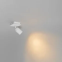 QAZQA Badezimmerlampen|Wandstrahler*Moderner Badezimmerspot weiß quadratisch IP44 - Ducha