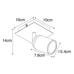 QAZQA Badezimmerlampen|Wandstrahler*Moderner Badezimmerspot weiß quadratisch IP44 - Ducha