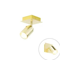 QAZQA Badezimmerlampen|Deckenstrahler*Moderner Badspot aus Messing quadratisch IP44 - Ducha