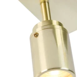 QAZQA Badezimmerlampen|Deckenstrahler*Moderner Badspot Messing quadratisch 2-flammig IP44 - Ducha