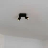 QAZQA Badezimmerlampen|Deckenstrahler*Moderner Badspot schwarz quadratisch 2-flammig IP44 - Ducha