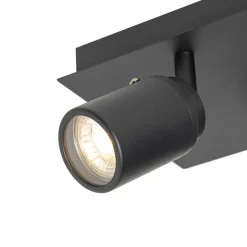 QAZQA Badezimmerlampen|Deckenstrahler*Moderner Badspot schwarz quadratisch 2-flammig IP44 - Ducha