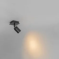 QAZQA Badezimmerlampen|Deckenstrahler*Moderner Badspot schwarz quadratisch IP44 - Ducha